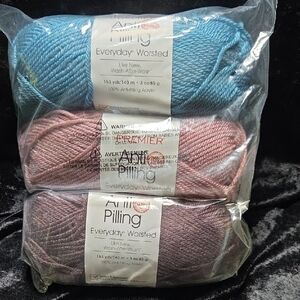 Premier Everyday Worsted Yarn Trio - Lagoon, Plum Rose, Mulberry